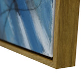 NNEDSZ 60X90cm Cerulean Gaze Dark Wood Framed Hand Painted Canvas Wall Art