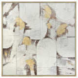 NNEDSZ 100X100cm Soft Essence Gold Framed Hand Painted Canvas Wall Art