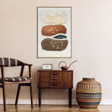 NNEDSZ 60X90cm Pebble Mosaic Dark Wood Framed Hand Painted Canvas Wall Art