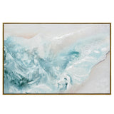 NNEDSZ 120X80cm Wave's Embrace Dark Wood Framed Canvas Wall Art