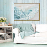 NNEDSZ 120X80cm Wave's Embrace Dark Wood Framed Canvas Wall Art
