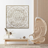 NNEDSZ 100X100cm Earthy Emanation Dark Wood Framed Canvas Wall Art