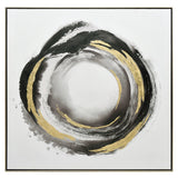 NNEDSZ 100X100cm Orbiting Elegance Champagne Framed Canvas Wall Art