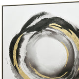 NNEDSZ 100X100cm Orbiting Elegance Champagne Framed Canvas Wall Art