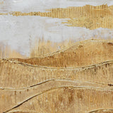 NNEDSZ 90X120cm Golden Horizon Champagne Framed Canvas Wall Art
