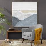NNEDSZ 100X100cm Whispering Peaks of Tranquility Dark Wood Framed Hand Painted Canvas Wall Art