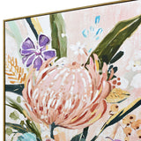 NNEDSZ 80X120cm Native Bloom Dark Wood Framed Canvas Wall Art