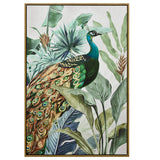 NNEDSZ 60X90cm Golden Plume Dark Wood Framed Canvas Wall Art