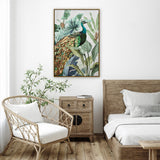 NNEDSZ 60X90cm Golden Plume Dark Wood Framed Canvas Wall Art