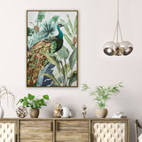 NNEDSZ 60X90cm Golden Plume Dark Wood Framed Canvas Wall Art