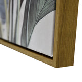NNEDSZ 60X90cm Golden Plume Dark Wood Framed Canvas Wall Art