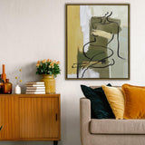 NNEDSZ 50X60cm Golden Veil Dark Wood Framed Canvas Wall Art