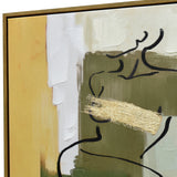 NNEDSZ 50X60cm Golden Veil Dark Wood Framed Canvas Wall Art