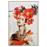 NNEDSZ 80X120cm Blossom Adorned Light Wood Framed Canvas Wall Art
