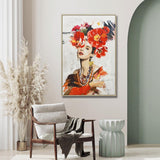 NNEDSZ 80X120cm Blossom Adorned Light Wood Framed Canvas Wall Art