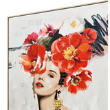 NNEDSZ 80X120cm Blossom Adorned Light Wood Framed Canvas Wall Art