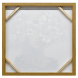 NNEDSZ 80X80cm Floral Fantasia Dark Wood Framed Canvas Wall Art