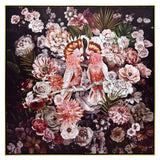 NNEDSZ 100X100cm Cockatoo Romance Gold Framed Canvas Wall Art