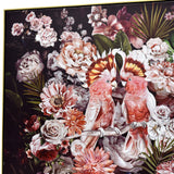 NNEDSZ 100X100cm Cockatoo Romance Gold Framed Canvas Wall Art