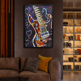 NNEDSZ 60X90cm Neon Serenade Black Framed Hand Painted LED Wall Art