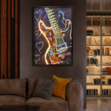 NNEDSZ 60X90cm Neon Serenade Black Framed Hand Painted LED Wall Art