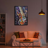 NNEDSZ 60X90cm Neon Serenade Black Framed Hand Painted LED Wall Art