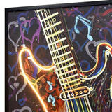 NNEDSZ 60X90cm Neon Serenade Black Framed Hand Painted LED Wall Art