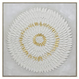 NNEDSZ 100X100cm Lustrous Celestial Harmony Light Wood Framed Hand Painted Canvas Wall Art