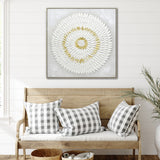 NNEDSZ 100X100cm Lustrous Celestial Harmony Light Wood Framed Hand Painted Canvas Wall Art