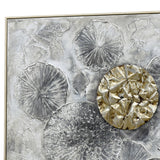 NNEDSZ 100X100cm Golden Orbs Amidst Ethereal Mists Light Wood Framed Hand Painted Canvas Wall Art
