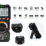 NNEDSZ Digital Multimeter TRMS 6000 Counts Voltmeter Auto-Ranging Fast Accurately Measures Voltage Current Amp Resistance Diodes Continuity Duty-Cycle Capacitance Temperature for Automotive