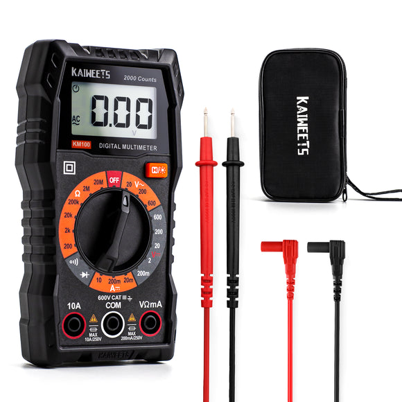NNEDSZ Digital Multimeter with Case, DC AC Voltmeter, Ohm Volt Amp Test Meter and Continuity Test Diode Voltage Tester for Household Outlet, Automotive Battery Test (Anti-Burn with Double Fuses)