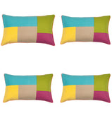 NNEDSZ Pack of 4 Geo Turquoise Block Design 30x50cm Cushion Cover