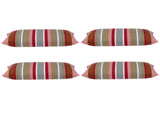 NNEDSZ Pack of 4 Corban Rose Pink Based Striped Cushion Cover Multicoloured Rectangle 35x70cm