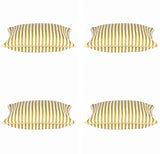 NNEDSZ Pack of 4 Dandi Mustard Yellow & White Striped Square Cushion Covers 40x40cm