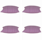 NNEDSZ Pack of 4 Dandi Fuchsia Plum Purple & White Striped Square Cushion Covers 40x40cm