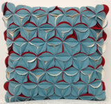 NNEDSZ Pack of 4 Covers Amelie Aqua Blue & Red 3D Texture Cushion Covers