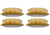 NNEDSZ Pack of 4 Duffy Mustard and Grey Square Cushion Covers