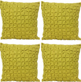 NNEDSZ Pack of 4 Flux Mustard Yellow 3D Textured 45cm x 45cm Cushion Covers
