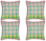 NNEDSZ Pack of 4 Avia Fuchsia Cushion Covers Multicoloured Coloured
