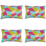 NNEDSZ Pack of 4 Geo Green Geometric Design Rectangle 40x60cm Cushion Covers