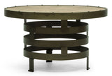 NNEDSZ Retro Style Spiral Round Coffee Table with Wood Top