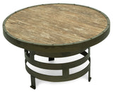 NNEDSZ Retro Style Spiral Round Coffee Table with Wood Top
