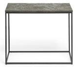 NNEDSZ Black Sofa Side Table with Textured Wood Top