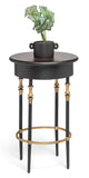 NNEDSZ Wooden Round Gold Black Side Table with Finial Legs