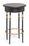 NNEDSZ Wooden Round Gold Black Side Table with Finial Legs