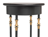 NNEDSZ Wooden Round Gold Black Side Table with Finial Legs