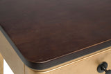 NNEDSZ Modern Bedside Table in Brass Finish with Storage Drawer and Wood Top