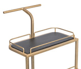 NNEDSZ Black and French Brass Wooden 3-Tier Bar Cart Drinks Trolley
