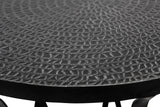 NNEDSZ Black Round Iron Side Table with Cross Legs and Silver Finish Top